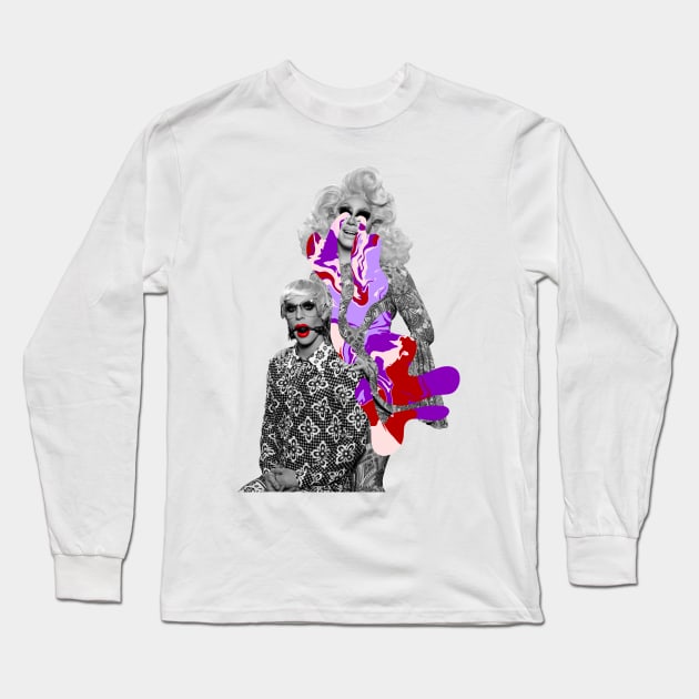 Trixie Mattel And Katya zamolodchikova Trippy Purple Single Tears Halloween Design 1 Long Sleeve T-Shirt by KalanisArt